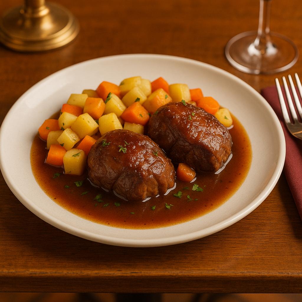 Mejillas de cerdo confitadas en sidra — photo du plat