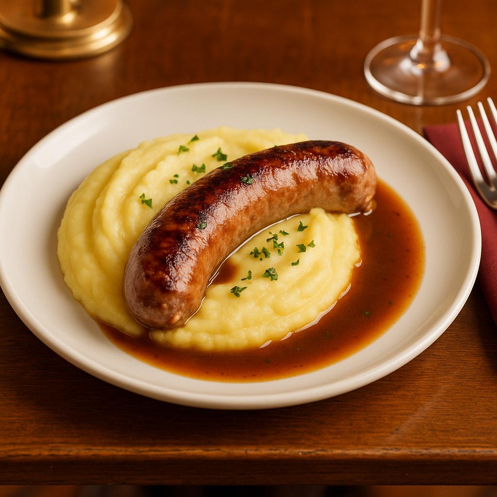 Salchicha de Toulouse y puré — photo du plat